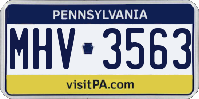 PA license plate MHV3563