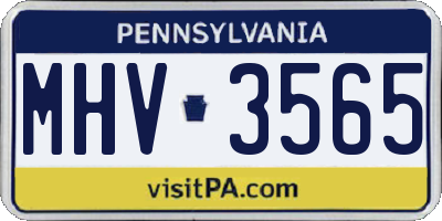PA license plate MHV3565