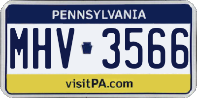 PA license plate MHV3566