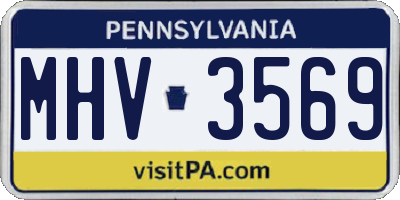 PA license plate MHV3569