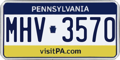 PA license plate MHV3570