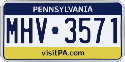 PA license plate MHV3571