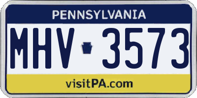 PA license plate MHV3573