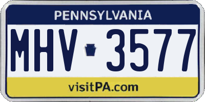 PA license plate MHV3577