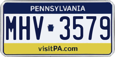 PA license plate MHV3579