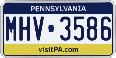 PA license plate MHV3586