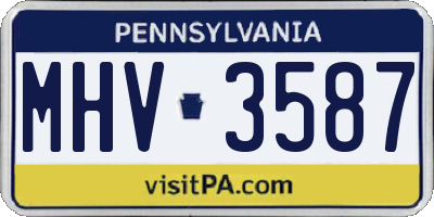 PA license plate MHV3587