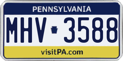 PA license plate MHV3588