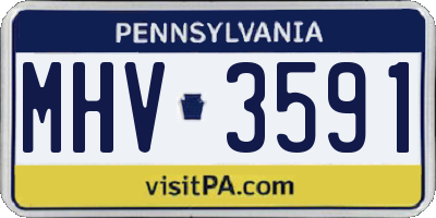 PA license plate MHV3591