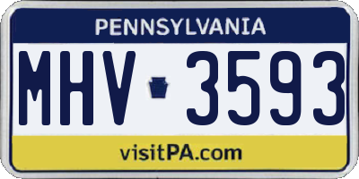PA license plate MHV3593