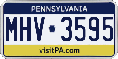 PA license plate MHV3595