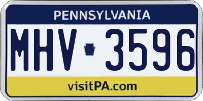PA license plate MHV3596
