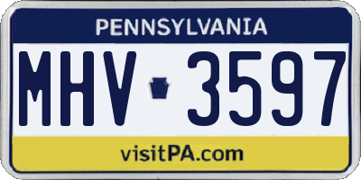 PA license plate MHV3597