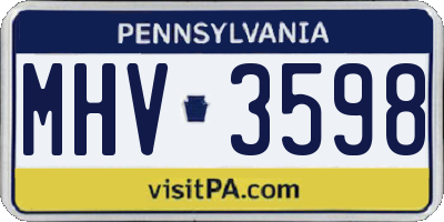 PA license plate MHV3598
