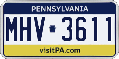 PA license plate MHV3611