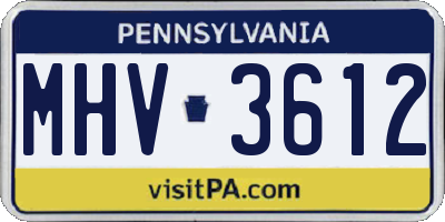 PA license plate MHV3612