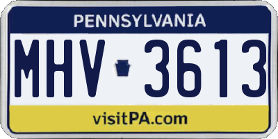 PA license plate MHV3613