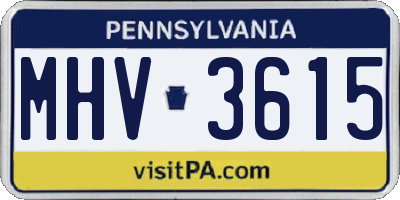 PA license plate MHV3615