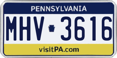 PA license plate MHV3616