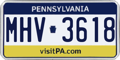 PA license plate MHV3618