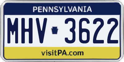PA license plate MHV3622