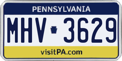 PA license plate MHV3629