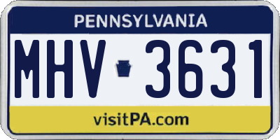 PA license plate MHV3631