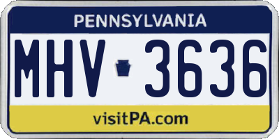 PA license plate MHV3636