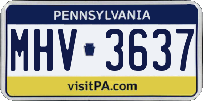 PA license plate MHV3637