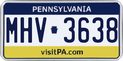PA license plate MHV3638