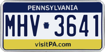PA license plate MHV3641