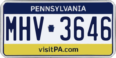 PA license plate MHV3646