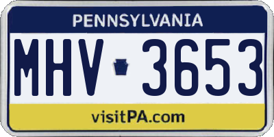 PA license plate MHV3653