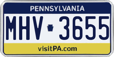 PA license plate MHV3655