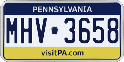 PA license plate MHV3658