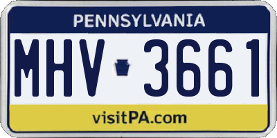 PA license plate MHV3661
