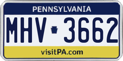 PA license plate MHV3662