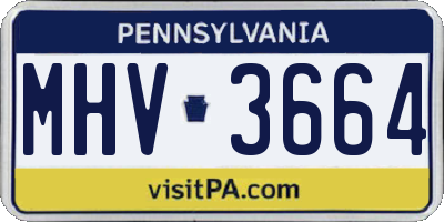 PA license plate MHV3664