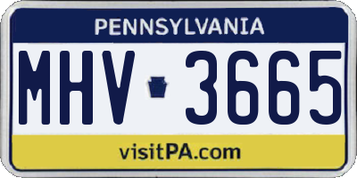 PA license plate MHV3665