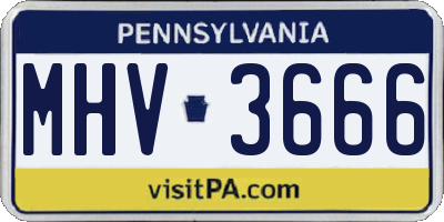 PA license plate MHV3666