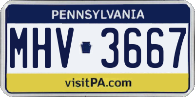 PA license plate MHV3667