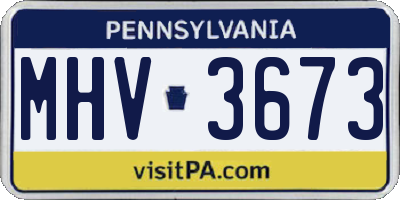 PA license plate MHV3673