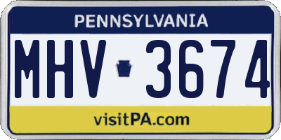 PA license plate MHV3674