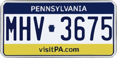 PA license plate MHV3675