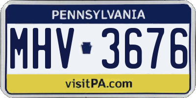 PA license plate MHV3676