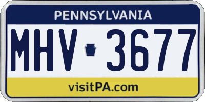 PA license plate MHV3677