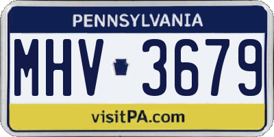 PA license plate MHV3679