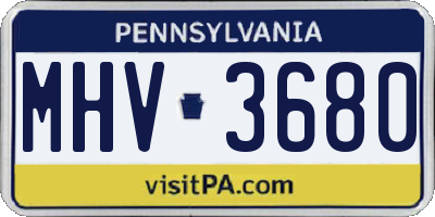 PA license plate MHV3680