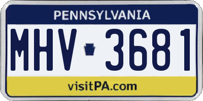 PA license plate MHV3681