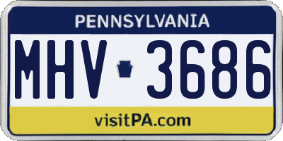PA license plate MHV3686